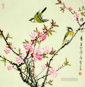 Fleur de prunier oiseau chinois Peinture à l'huile